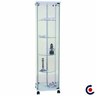 Tempered glass display case with 4 adjustable height shelves. Fantastic Motors made in France