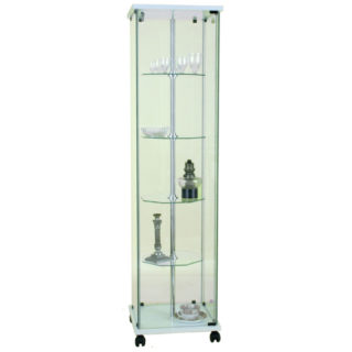 Tempered glass display case adjustable shelves