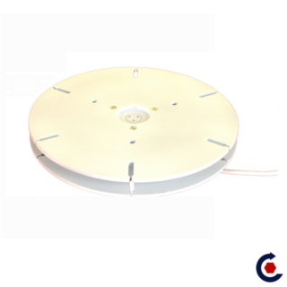 Plateau tournante motorisé avec embase Ø 320 mm permettant de se fixer dans votre structure. A câbler par vos soins