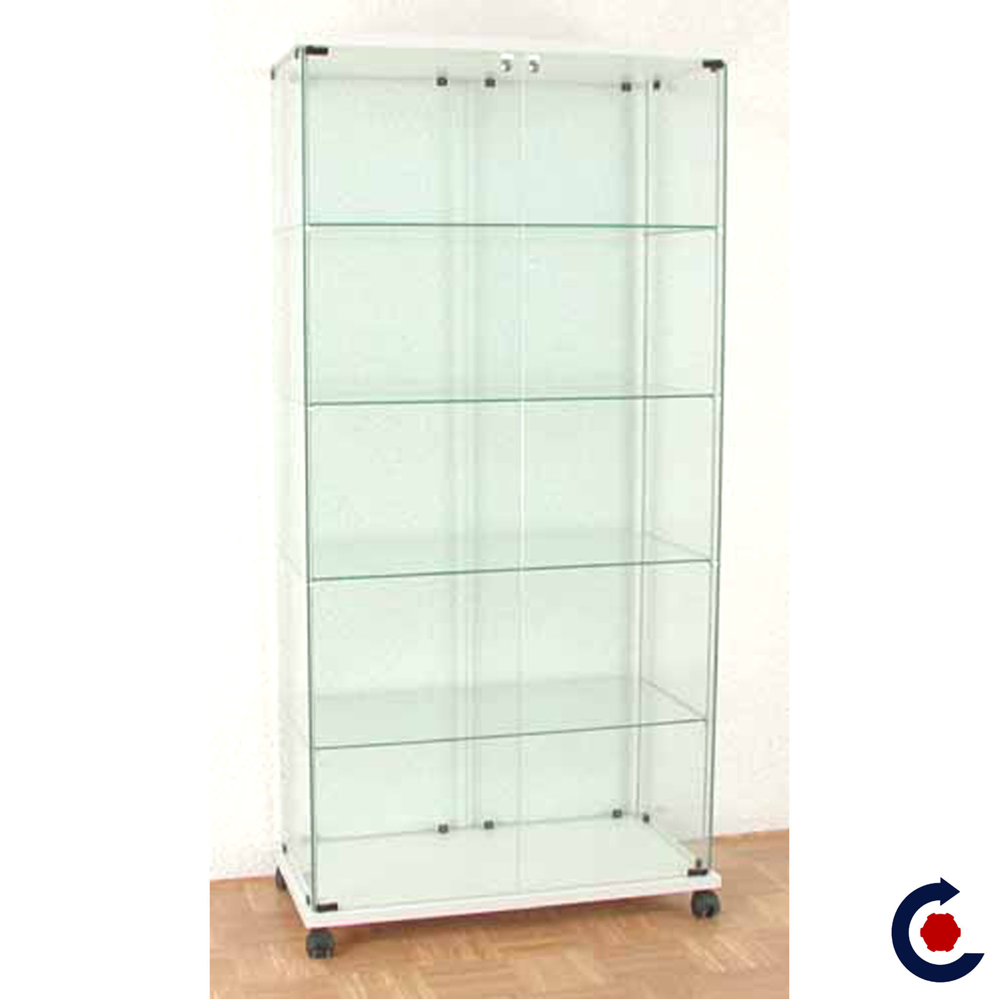 Vitrine en verre trempé tablettes réglables