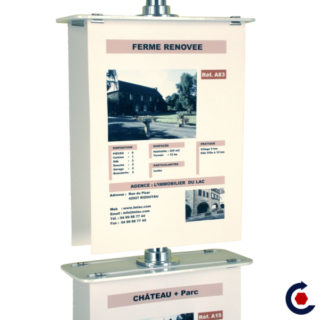 Porte‑affiche métal pour totem d’affichage A4/A5
